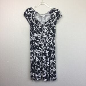 I.C.E. Black & White Floral Everyday Dress Size 10